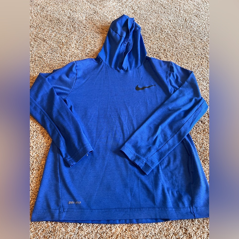 Nike Dri-Fit Lightweight Hoodie – Men’s Size Large (Blue)